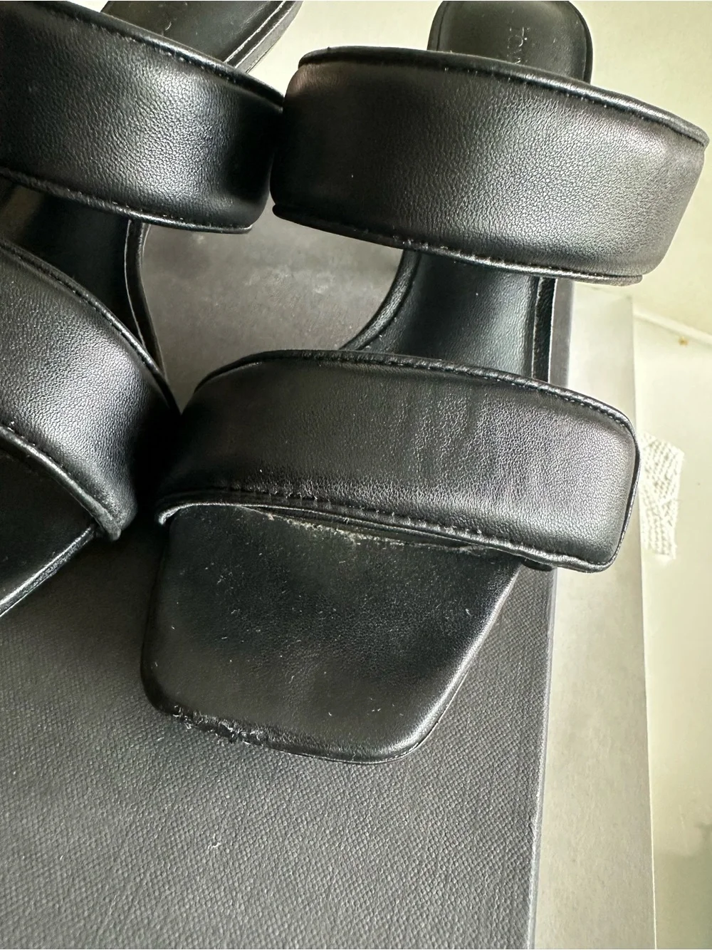 Tony Bianco Black Double-Padded Slide Mules